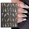 1PCS Black White Butterfly Laser Nail Stickers Nail Art Decoration Abstract Lines Bronzing Flowers Stickers For Nails