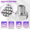 Oil Pressure Sensor Adapter Portable Silver Sensor Adapter Male M12 X 1.5 M16 X 1.5 To Female 1/8 NPT Adapter With Gasket Silver