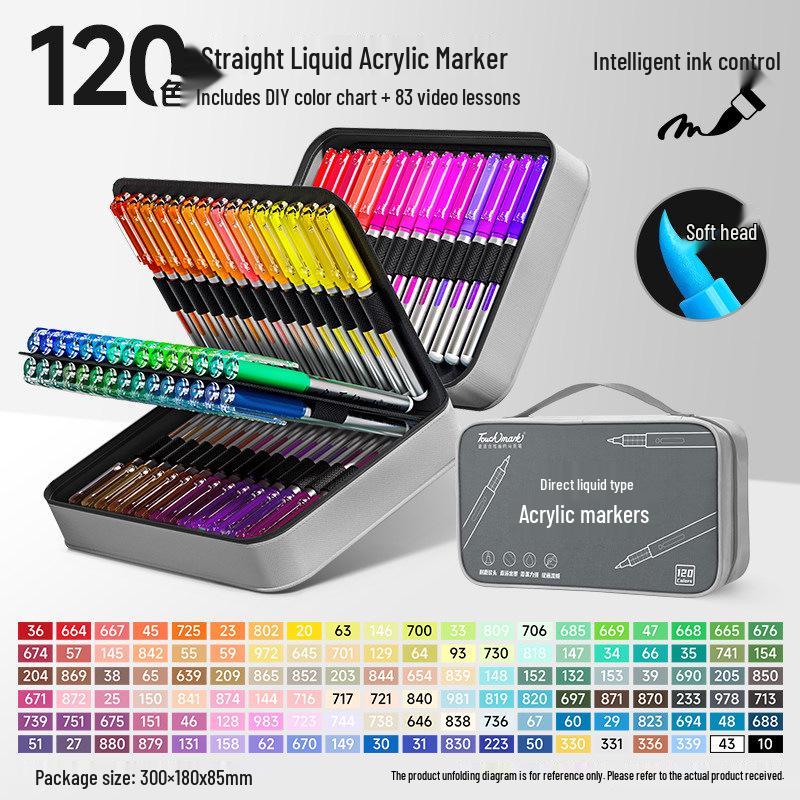 Soft Tip Acrylic Marker Pen Set for Kids' Art - Stackable, 60 or 80 Colors