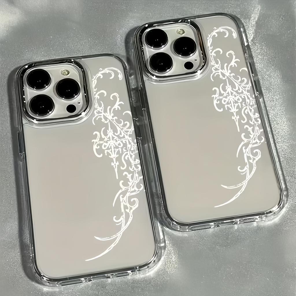 Lace Patterned Metal Border Phone Case For IPhone 17 16 15 14 Pro Max 13 12 11 XS X XR 7 Plus 16E 17 Air Cover  Silicone Fundas