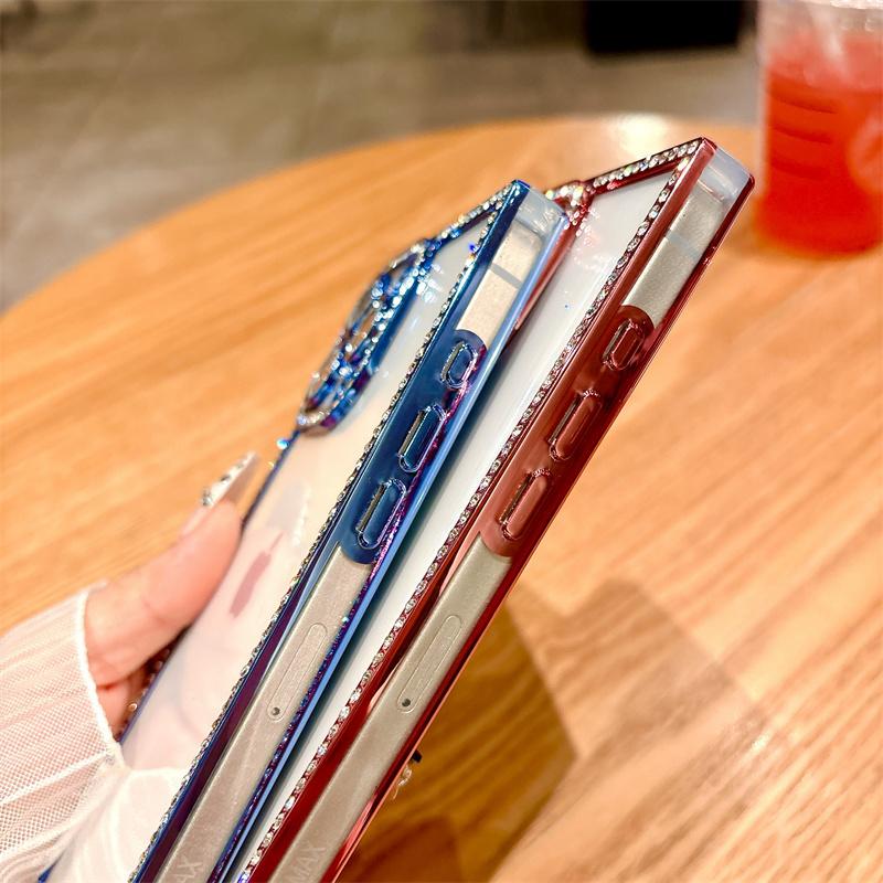 Bling Glitter Diamond Cover průhledné pouzdro pro iPhone 15 16 Pro Max 14 Plus 13 Pro Samsung Galaxy S24 S25 Ultra pouzdro Soft Plating Silikon TPU