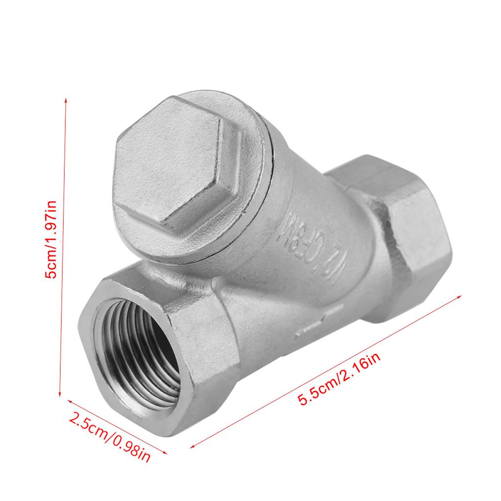 DN15 12" PT Thread Stainless Steel Y Type Strainer Pump Filter for Water Gas