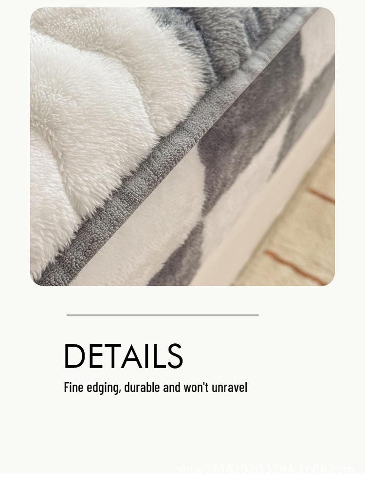 A-Class Milk Velvet Quilted Bed Cover: Thick, Warm, Single-Piece Plaid Bedspread & Mattress Protector