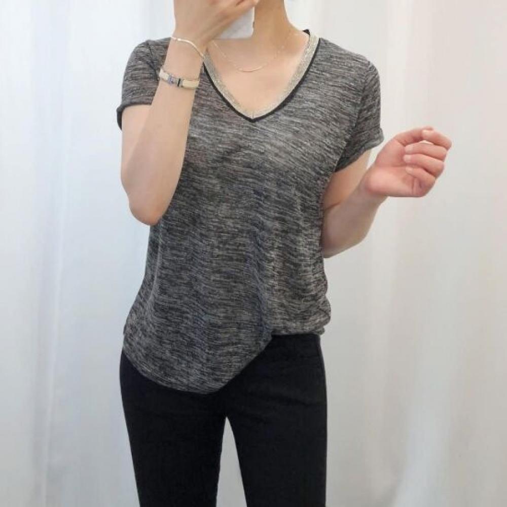 Mizqz V Neck ShorT sleeVe T shirT 3color