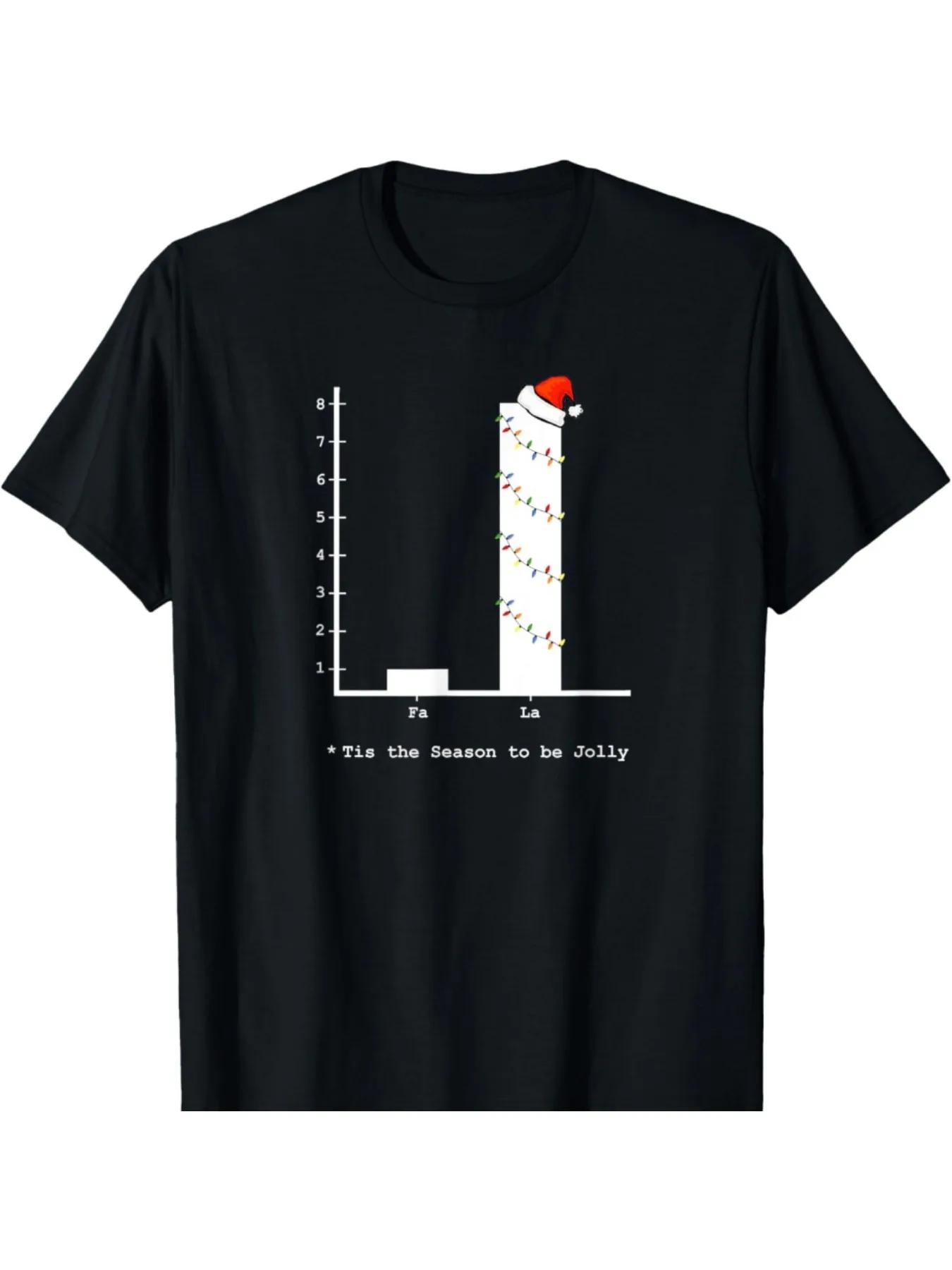 Fa La La La La Data Graph Christmas Graphic Tee Soft Cotton Short Sleeve TShirt for Unisex S