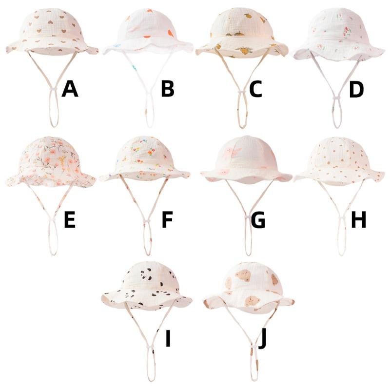 Children's Cotton Basin Hat Ins New Sun-proof Breathable Baby Fisherman Hat Solid Color Comfortable Baby Sun Hat