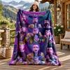 Kpop Demon Hunters Custom Name Flannel Blanket Personalized Soft Warm Plush Throw Blanket Customized Gift for Family Friends