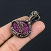 Titanium Druzy,Labradorite Handmade Copper Wire Wrap Pendant 1.77" Z1s94