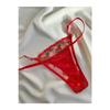 Cherry Red Tanga Pantyon Bra Set
