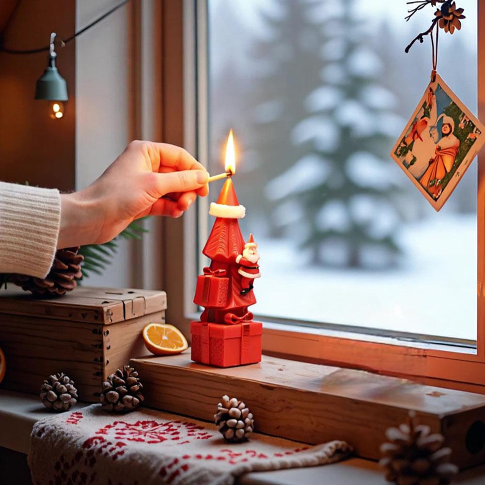 Gift Tree Santa Claus Aromatherapy Candle Silicone Mold DIY Creative Santa Claus Gift Design Food Grade,Easy To Clean And Demold