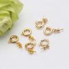 18k Gold-Filled Color-Preserving Eye Pin with Bail Spring Connector for DIY Jewelry
