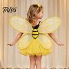 Forro macio Asas de Fada Asa de Abelha Fofa para Crianças, Fantasia de Festival de Mel, Vestido de Princesa para Meninas, Capa de Borboleta Amiga da Pele, Acessório Up, Brincadeira de Criança Pequena