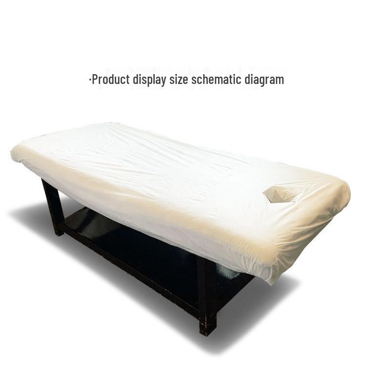 

Disposable Dustproof Beauty Salon Bed Cover with Hole - Elastic Fitted Non-Woven Fabric Sheet for Massage Bed 95*215cm Standard with Hole (Fits 60-70*190cm)