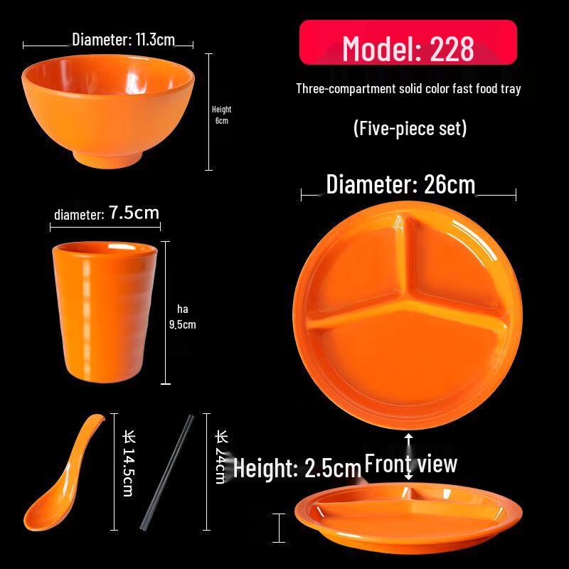 Qianxing Melamine Divided Canteen Meal Tray