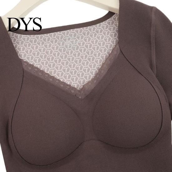 Abbigliamento Termico Comodo da Donna Top Colore Unico Scollo a V Manica Lunga Velluto Accogliente Strato Base Fodera Senza Cuciture Elastico Fondo Blusa Invernale
