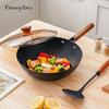 FINSYBO Nitrided Iron Wok with Spatula Set