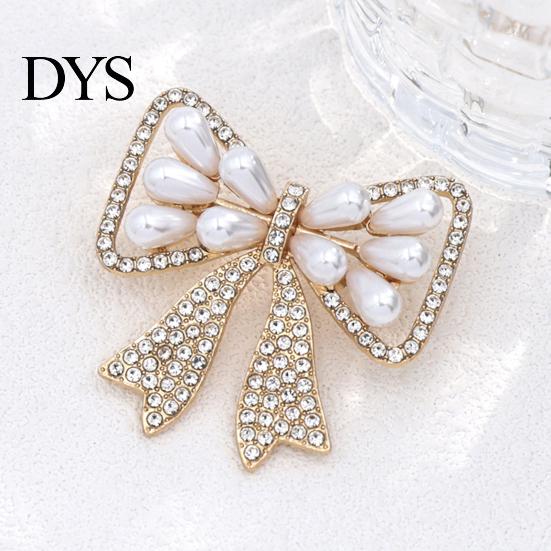Bowknot Brooch Bow with Faux Pearls Rhinestones, Women Vintage Lapel Pin Pin, Jewelry Accessories for Coats Dresses Shawls Fake Pearl