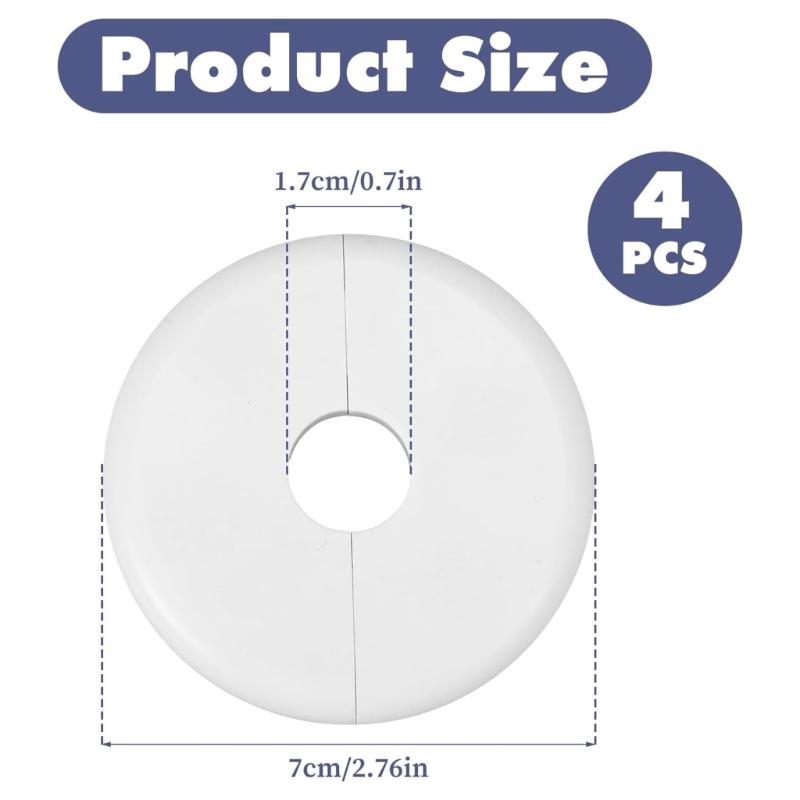 Attaches Wall Defense Caps Set Of 4 No Tool Required ABS Plastic Pipe Cover Plates with Strong Adhesive for Home Use