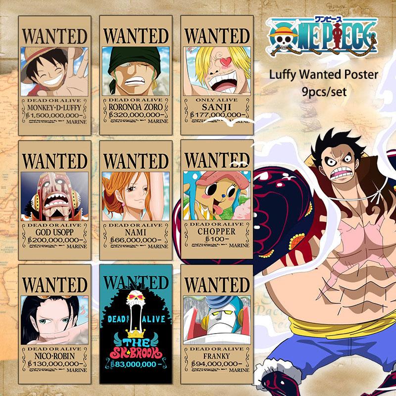 Buy 9pcs Anime Poster Luffy Wanted Poster Stiker Vintage Kraft Paper Wall Decor At Affordable Prices Free Shipping Real Reviews With Photos Joom