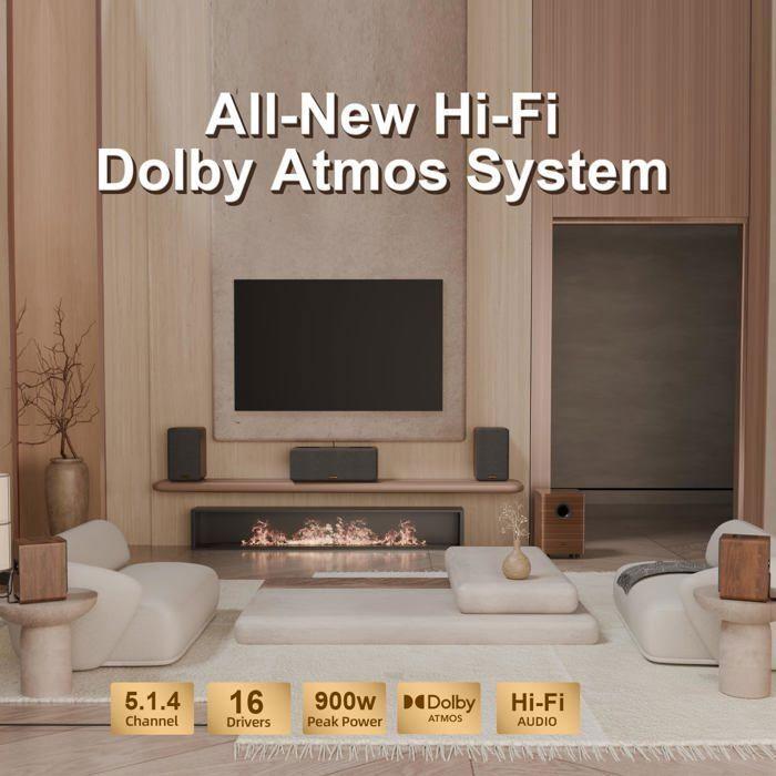 Soundbar - Hiwill-Audio M514 - Dolby Atmos 5.1.4 - 900W Peak - 25 Hz Subwoofer