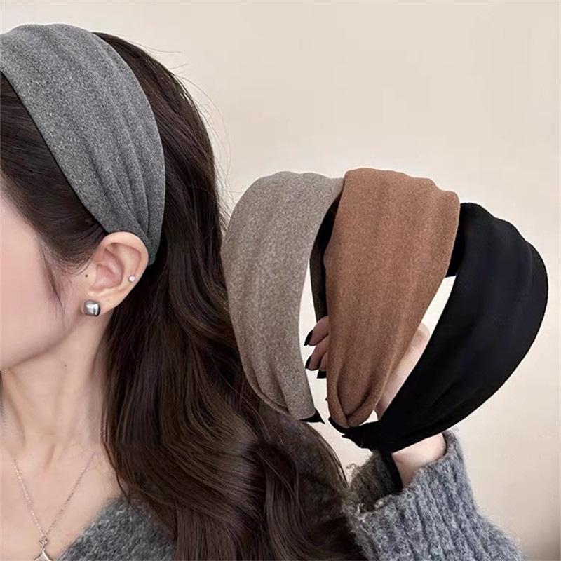 Early autumn wide-brimmed headband for women's daily hair press and face wash hairpin high-end fashionable headband hair accessory