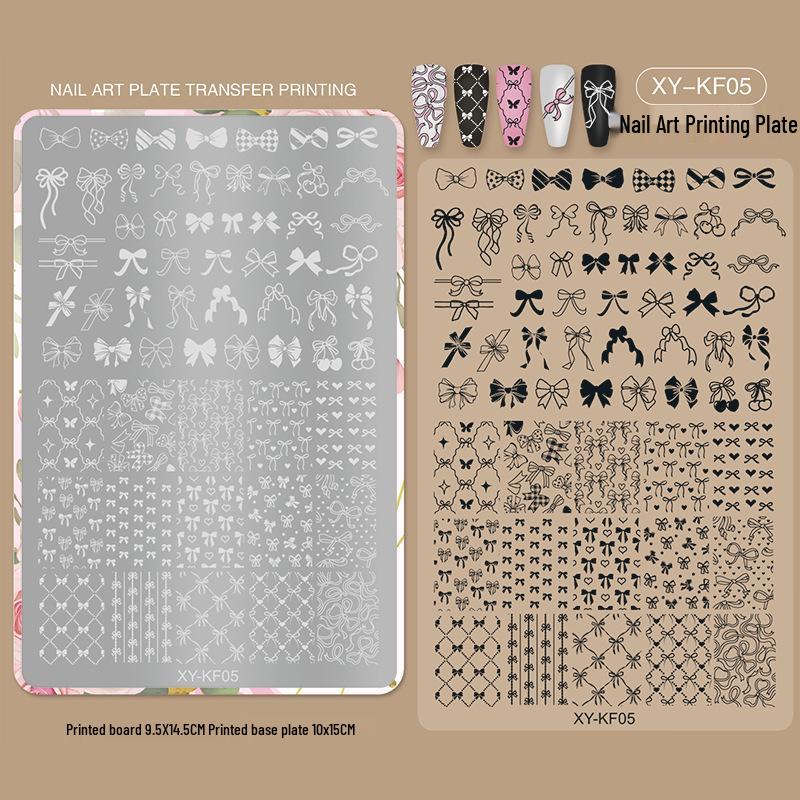 New Style Cross-Border Nail Art Stamping Template: Floral, Lace & Plaid Designs