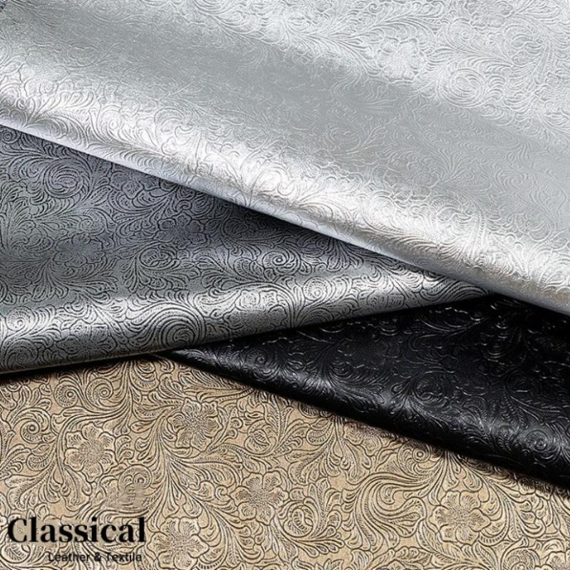 Retro Embossed Faux Leather Fabric Self Adhesive Sheet Swirls Pattern Synthetic Leather Repair Patch for Car Interior Seat Sofa