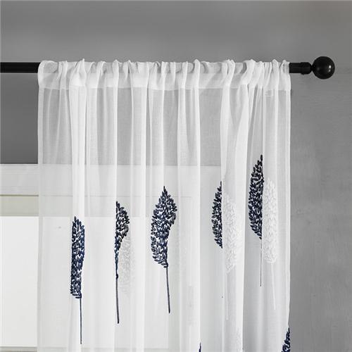 Vorhang garn stickerei balkon wohnzimmer transluzenten garn ländlichen vorhang fertig weiß schlafzimmer