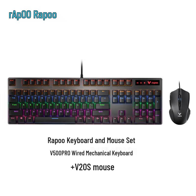 

Rapoo V500PRO Mechanical Keyboard and V20S Mouse Combo