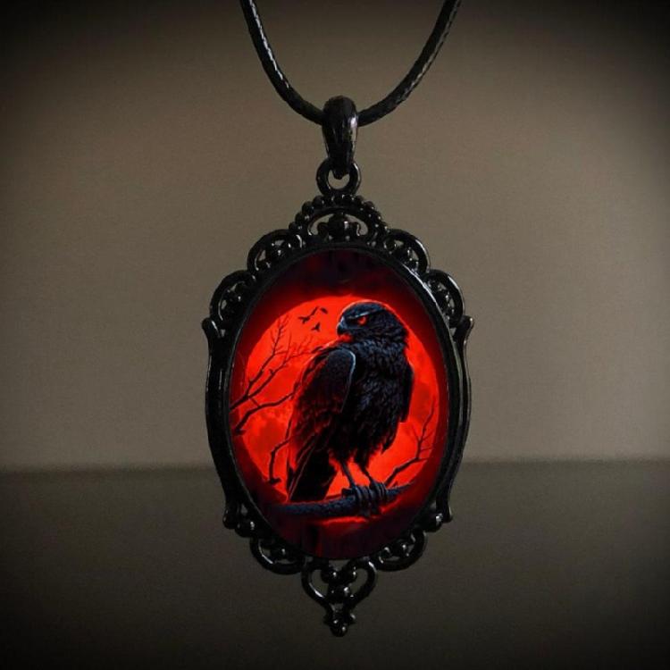 Steampunks Gothic Necklace Black Bird Crow Choker Animal Jewelry Gothic Necklace