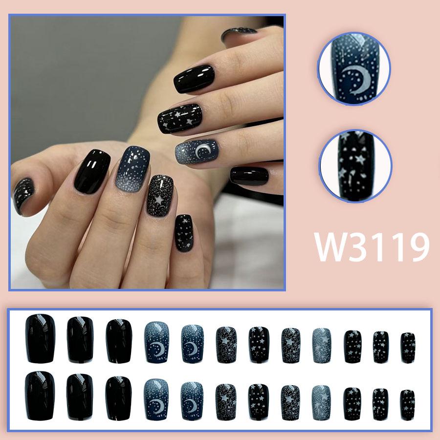 

Серия «Звезда и Луна»: Милые мультяшные звезды Отбеливающие Цветные Носимые Накладные Ногти - 24 Штуки