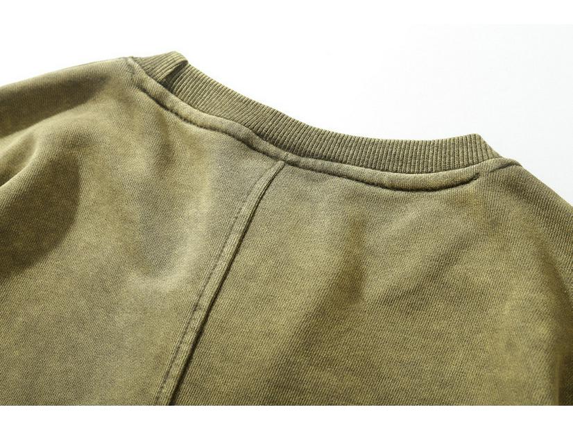 Unisex Distressed Drop Shoulder Crew Neck Sweatshirt - Autumn/Winter Trend