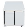 Mesa de centro, regulable en altura, mesa de sofá móvil, multifuncional 4 en 1, convertible en mesa de comedor de sala de estar, con cajones, 4 taburetes, blanco