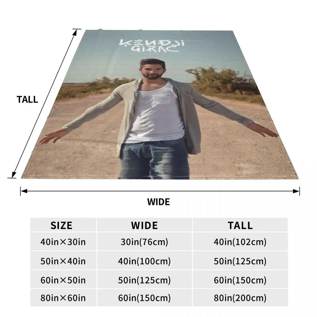 Soft Warm Blanket Travel Kendji Girac Throw Blanket Pop Music Singer Album Flannel Bedspread Bedroom Pattern Sofa Bed Cover