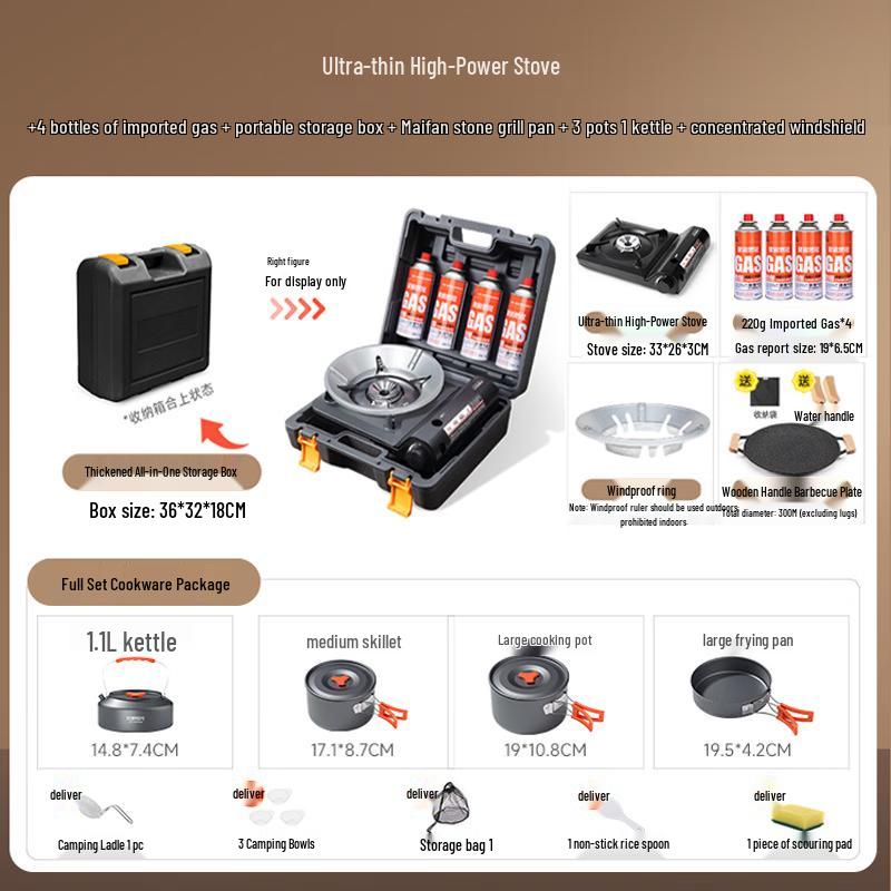 Portable Camping Cassette Stove Set