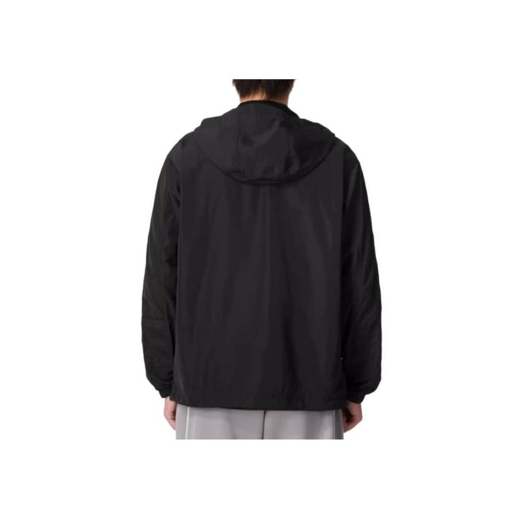adidas Originals Atlanta Windbreaker Solid Color Zip Sports Hooded Jacket Men Jackets Black JD6392