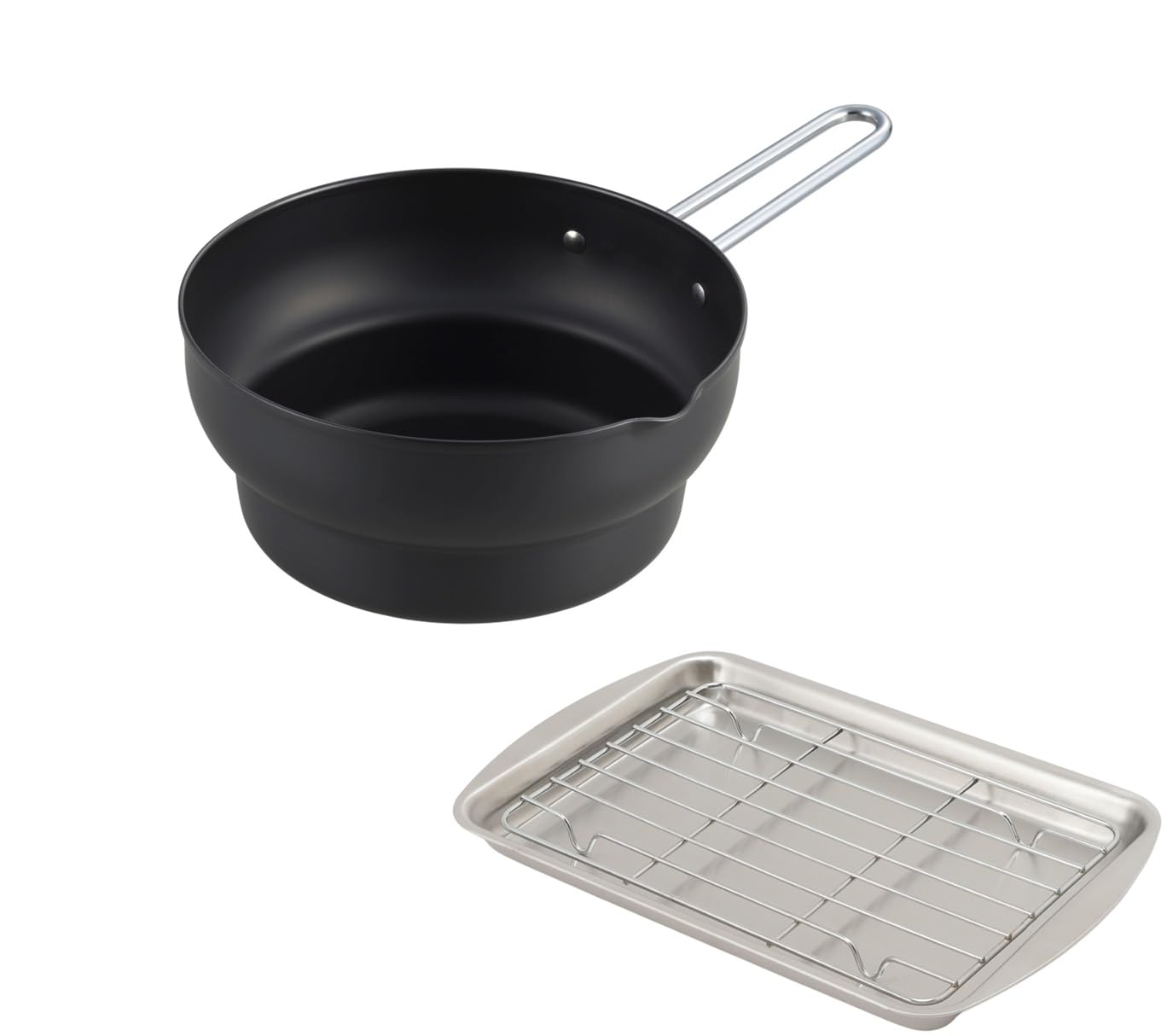 

Maruyama 18cm Tiered Tempura Pan with Frying Tray and Perfect for Deep Frying Small Amounts of Bento and Made in Compatible with Induction Cooking and