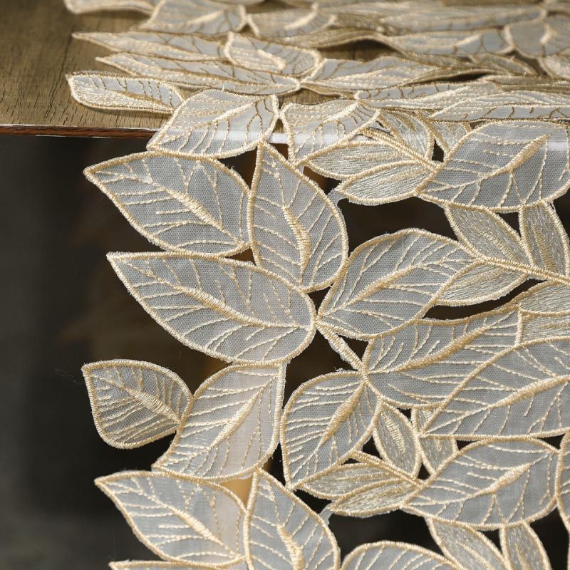 Irregular 3D Stereo Leaf Embroidered Hollow Mesh Fabric for DIY Evening Gown Wedding Dress Culottes Garment Accessories