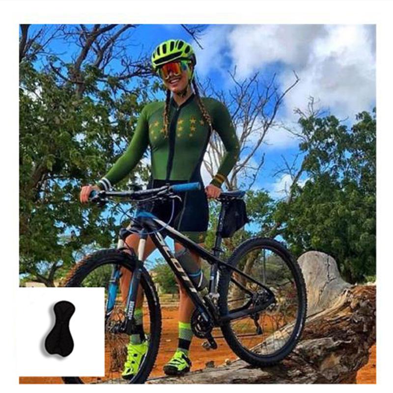 Triathlon Cycling Suit Spring and Summer Women's Long-sleeved Onesie Suit Close-fitting Breathable Quick-drying Tights