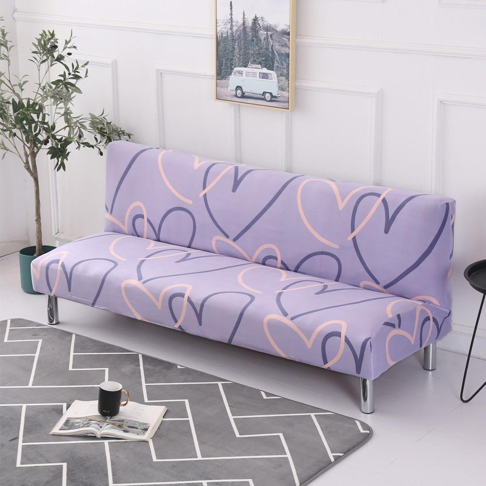 Plaid Elastic Bedspread on The Folding Sofa Bed Covers for Living Room Big Couch Cover Long Chair Without Armrests Slipcovers