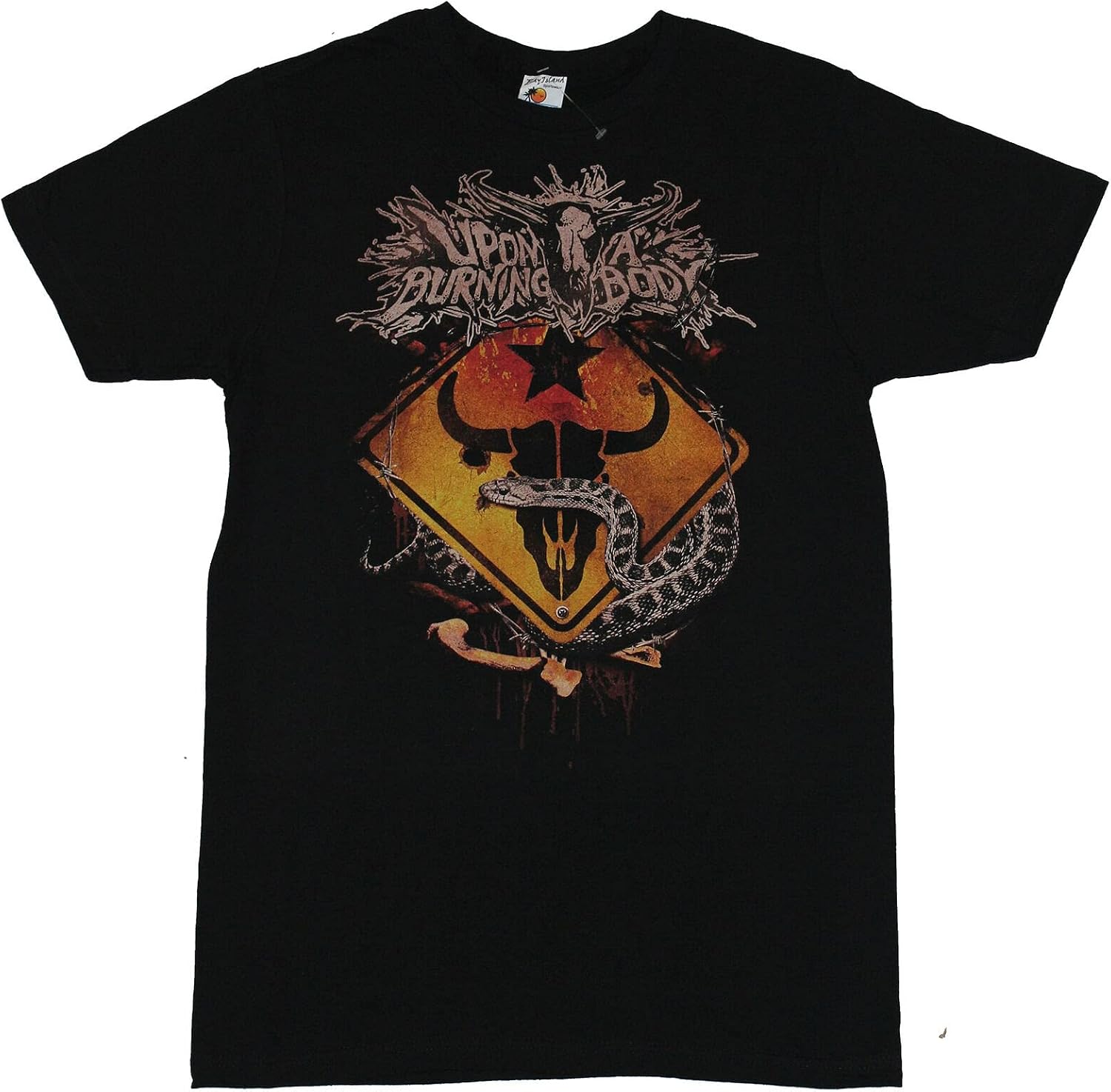 Upon a Burning Body Rattlesnake Road Sign Men s Men T Shirt XS чёрный