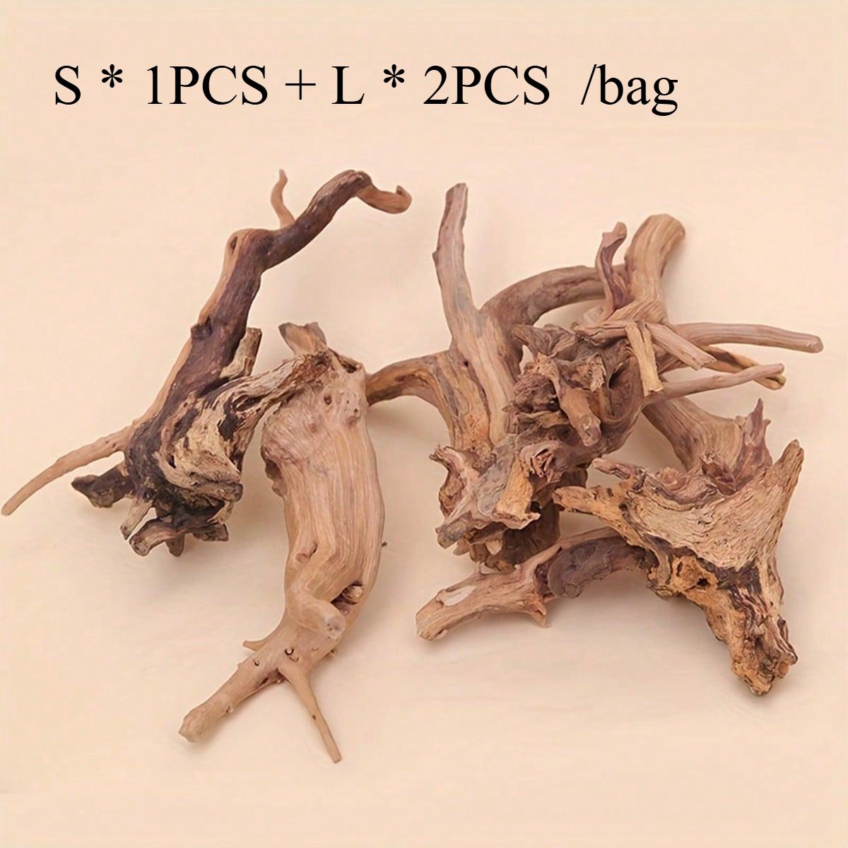 

1 S+ 2 L Набор натуральной коряги Декорация для аквариума и террариума Улучшающая опыт лазания рептилий и ландшафт аквариума Three piece set белый