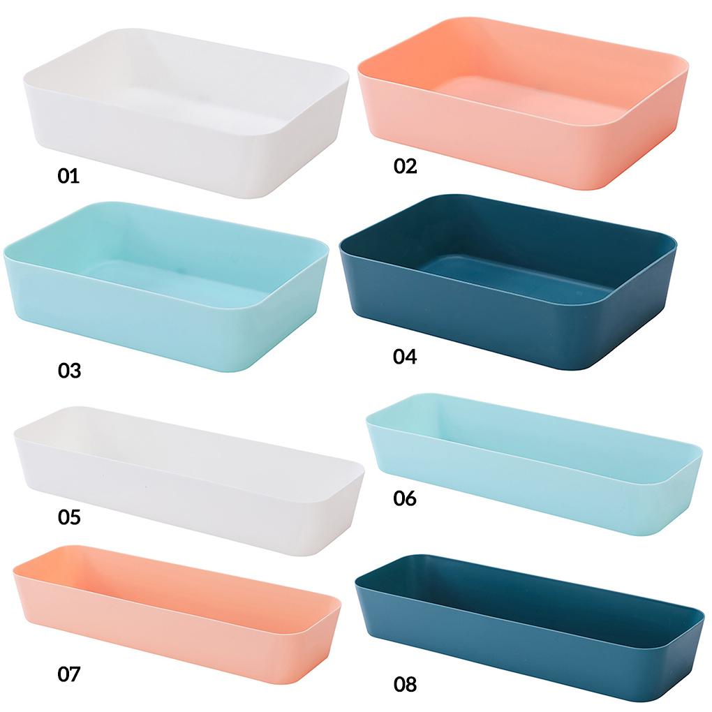 Storage Box Rectangular Plastic Desktop Drawer Cosmetic Case Stationery Organizer Socks Container