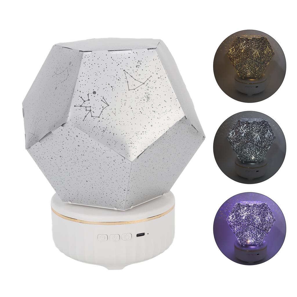 LED Projector Lamp 3 Color Multifunctional Dimmable Rotatable Rechargeable LED Star Projector Lamp