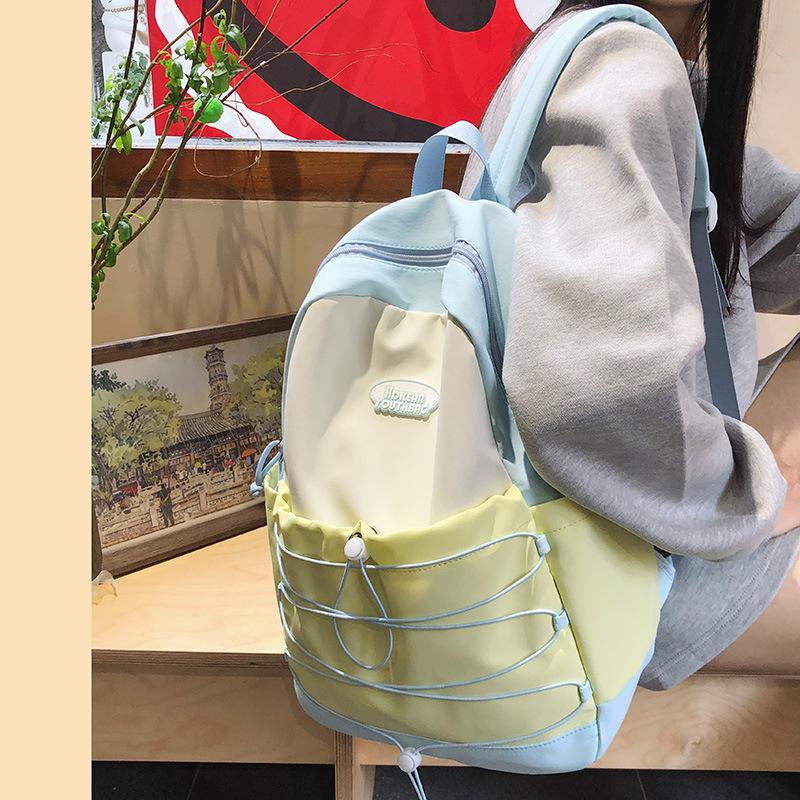 Schoolbag1011 new spring nylon lightweight contrasting color sports travel backpack large capacity student backpack