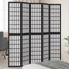 Vidaxl Room Divider, 5-Panel, Black, Solid Paulownia Wood