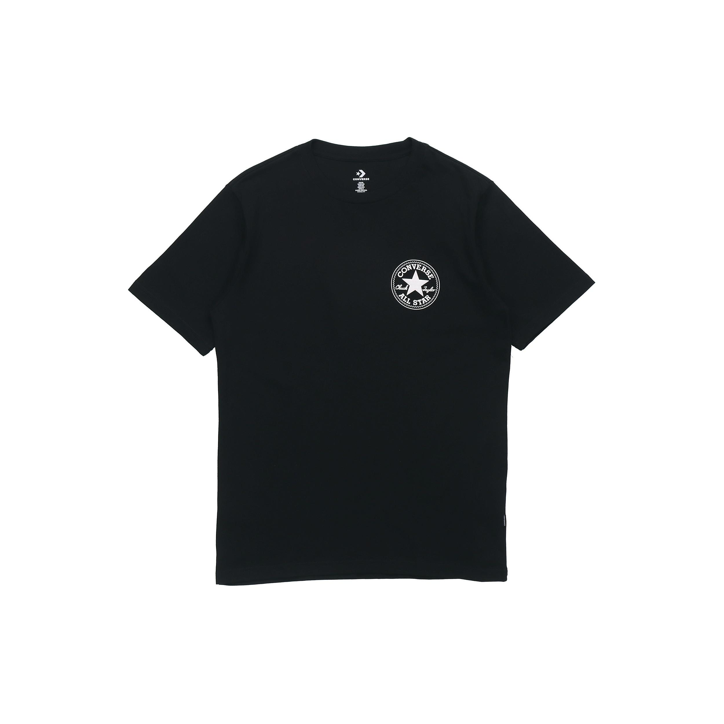 Converse Chuck Taylor All Star Logo Printing Round Neck Sports Short Sleeve Black Men s 10021631-A01 M