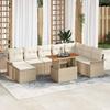 Garden Sofa Set with Cushions 9 pcs Beige and Cream