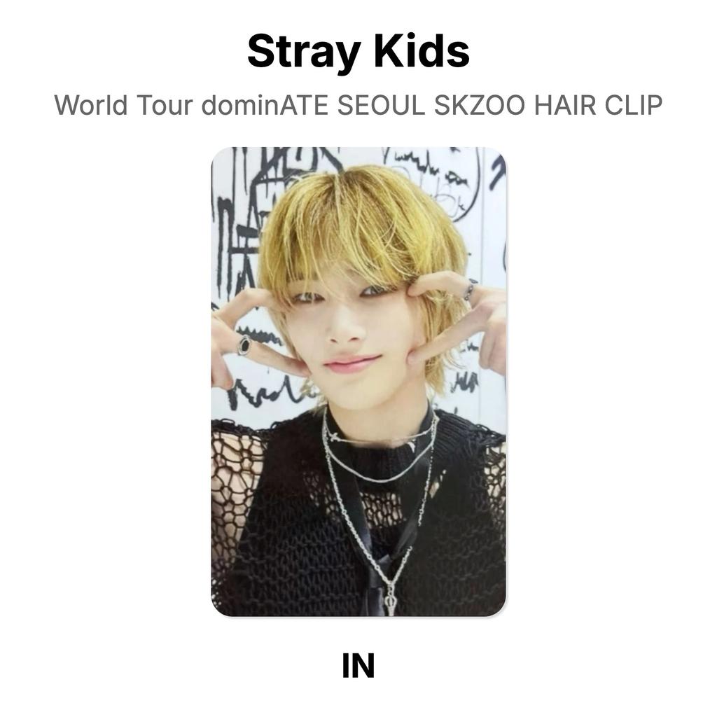 Stray Kids World Tour dominATE SEOUL SKZOO HAIR CLIP Official Photocard