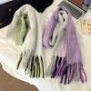 Korean Style Knitted Stripe Scarf Thickened Long Wool Tassel Scarf Retro Winter Scarves  Girls